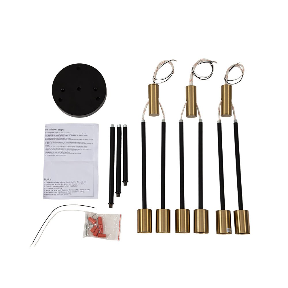 Ceiling Lamp Metal 62–103 cm Black Semi-Flush Living Room Dining Room Retro Modern Dimmable Lighting Fixture | Thomler
