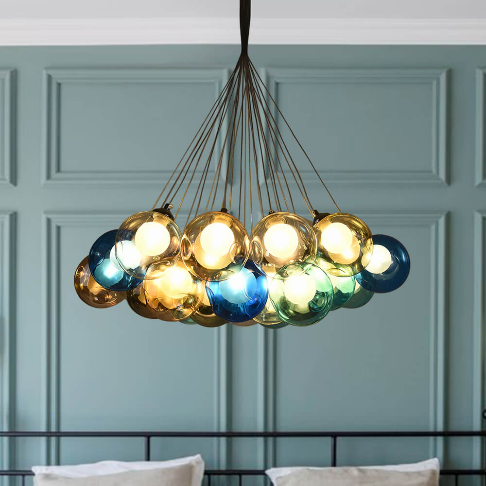 Pendant Light Glass Cluster 50.0 cm Multicolour Modern Kitchen Dining Room Hanging Lamp | Thomler