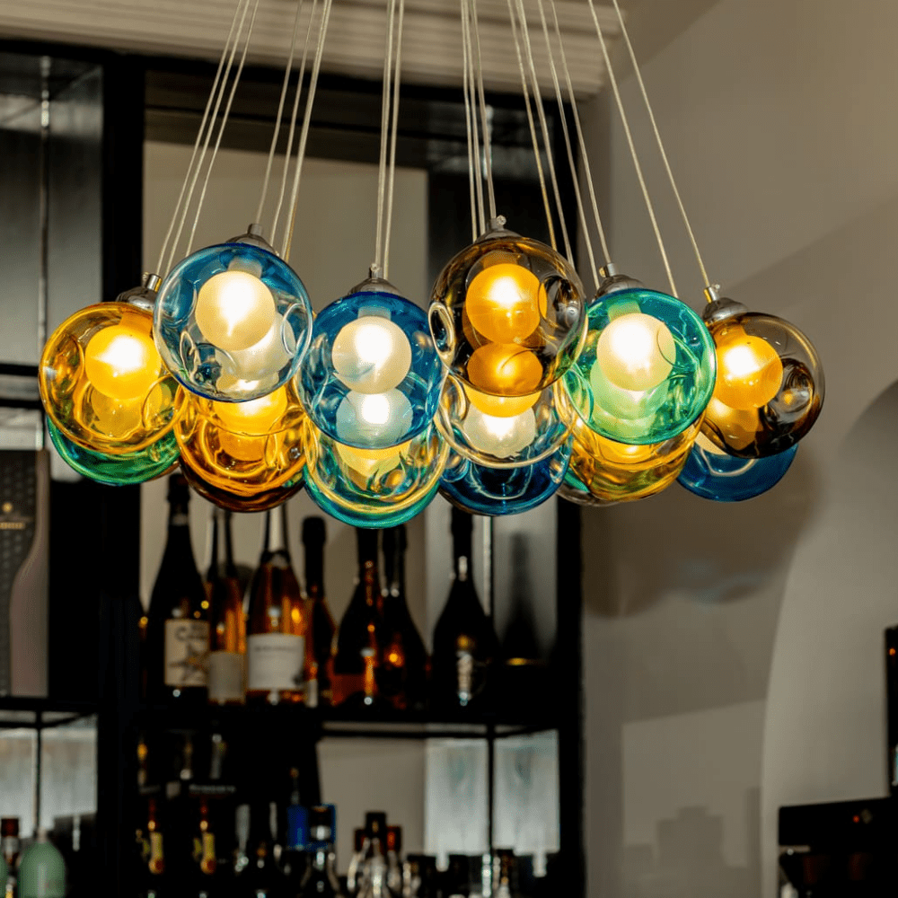 Pendant Light Glass Cluster 50.0 cm Multicolour Modern Kitchen Dining Room Hanging Lamp | Thomler