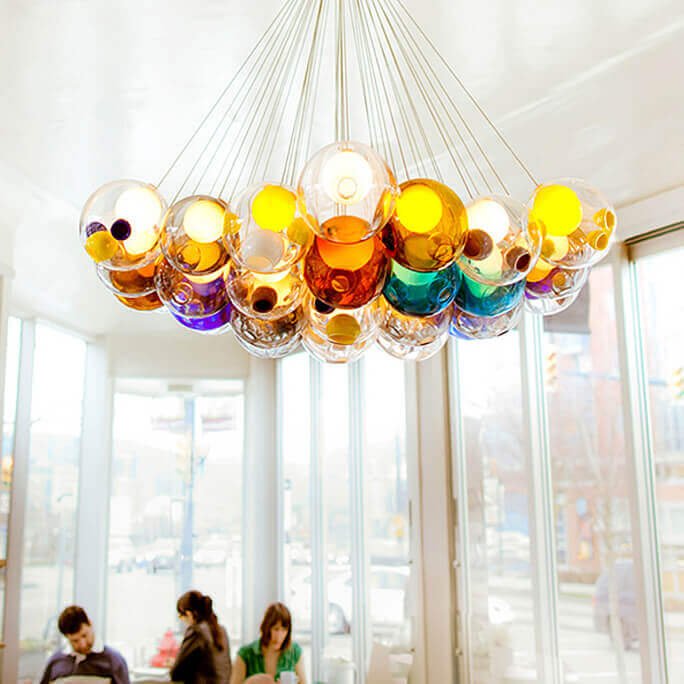 Pendant Light Glass Cluster 50.0 cm Multicolour Modern Kitchen Dining Room Hanging Lamp | Thomler