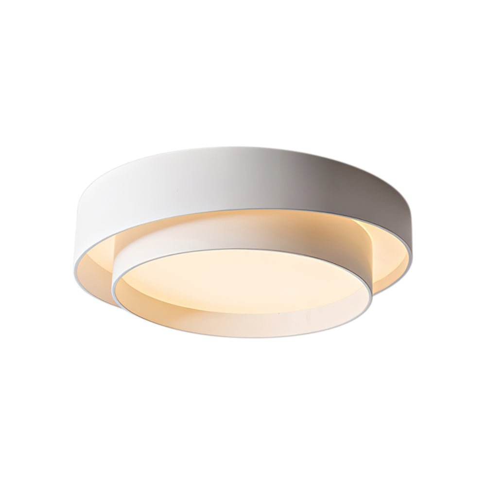 Ceiling Light Metal 39.0 cm Round LED White Grey Black Modern Living Room Bedroom Flush Mount Lamp | Thomler