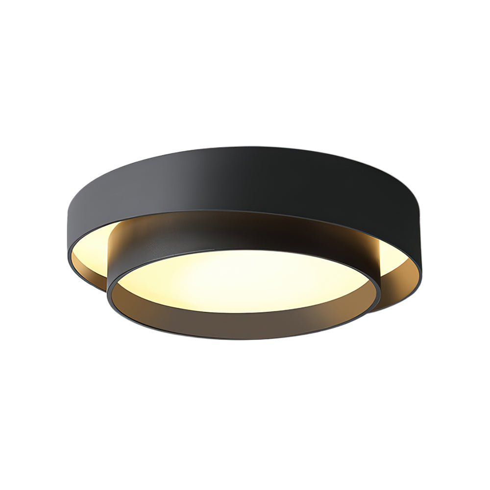 Ceiling Light Metal 39.0 cm Round LED White Grey Black Modern Living Room Bedroom Flush Mount Lamp | Thomler