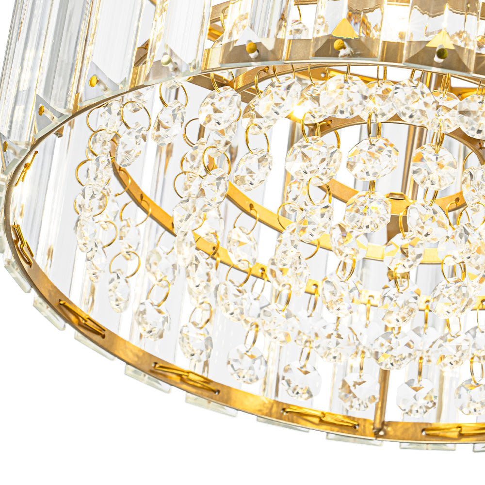 Ceiling Lamp Crystal Glass Dimmable 27.0 cm x 21.0 cm Brass Flush Mount Bedroom Hallway Entrance Luxury Lighting Fixture | Thomler