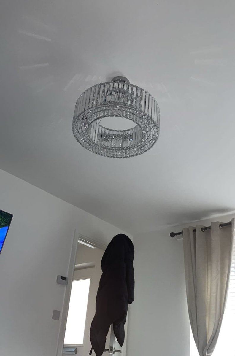 Pendant Chandelier Metal Crystal 50.0 cm Chrome Dining Room Living Area Ceiling Light Adjustable Suspension Glam Lighting Fixture | Thomler