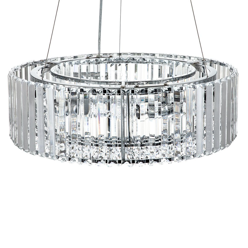 Pendant Chandelier Metal Crystal 50.0 cm Chrome Dining Room Living Area Ceiling Light Adjustable Suspension Glam Lighting Fixture | Thomler