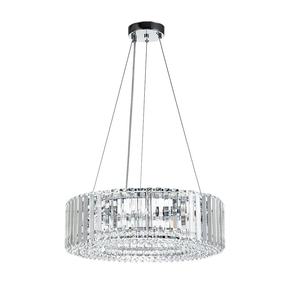 Pendant Chandelier Metal Crystal 50.0 cm Chrome Dining Room Living Area Ceiling Light Adjustable Suspension Glam Lighting Fixture | Thomler
