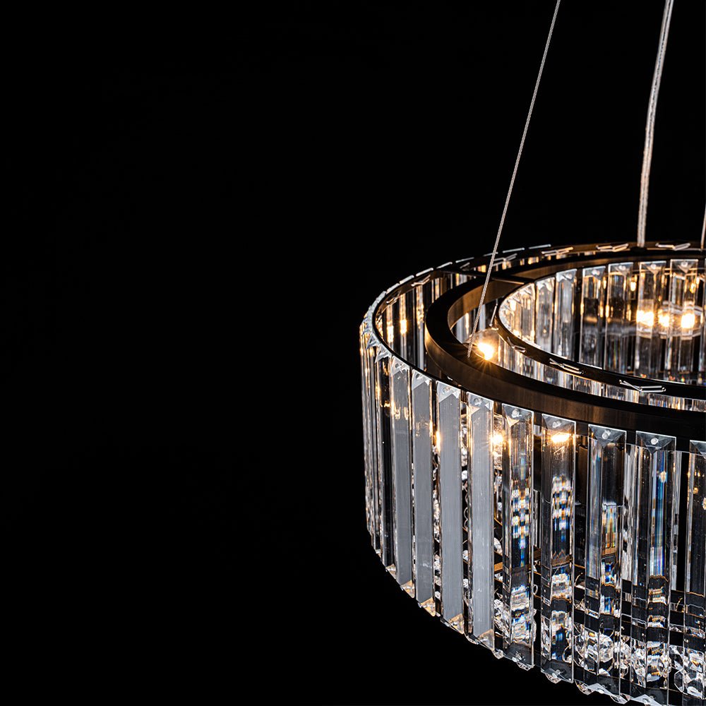 Pendant Chandelier Metal Crystal 50.0 cm Chrome Dining Room Living Area Ceiling Light Adjustable Suspension Glam Lighting Fixture | Thomler