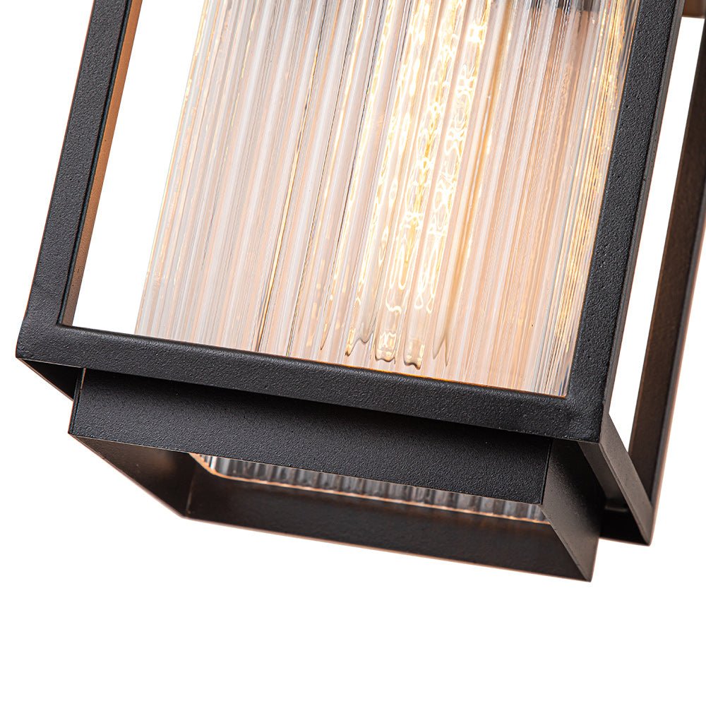 Wall Lamp Metal 32.0 cm Black Front Door Patio Lantern Light E27 Outdoor Weather Resistant Facade Veranda Lighting | Thomler