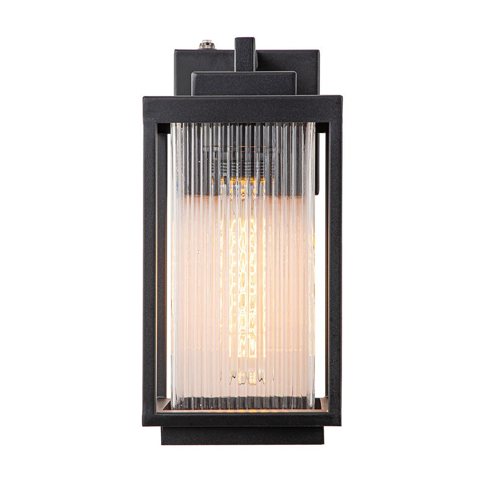 Wall Lamp Metal 32.0 cm Black Front Door Patio Lantern Light E27 Outdoor Weather Resistant Facade Veranda Lighting | Thomler