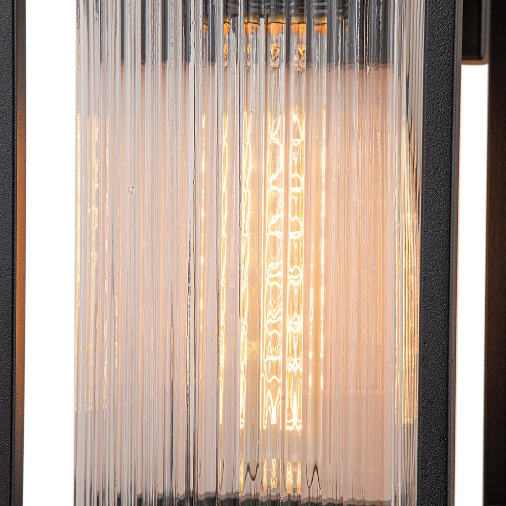 Wall Lamp Metal 32.0 cm Black Front Door Patio Lantern Light E27 Outdoor Weather Resistant Facade Veranda Lighting | Thomler