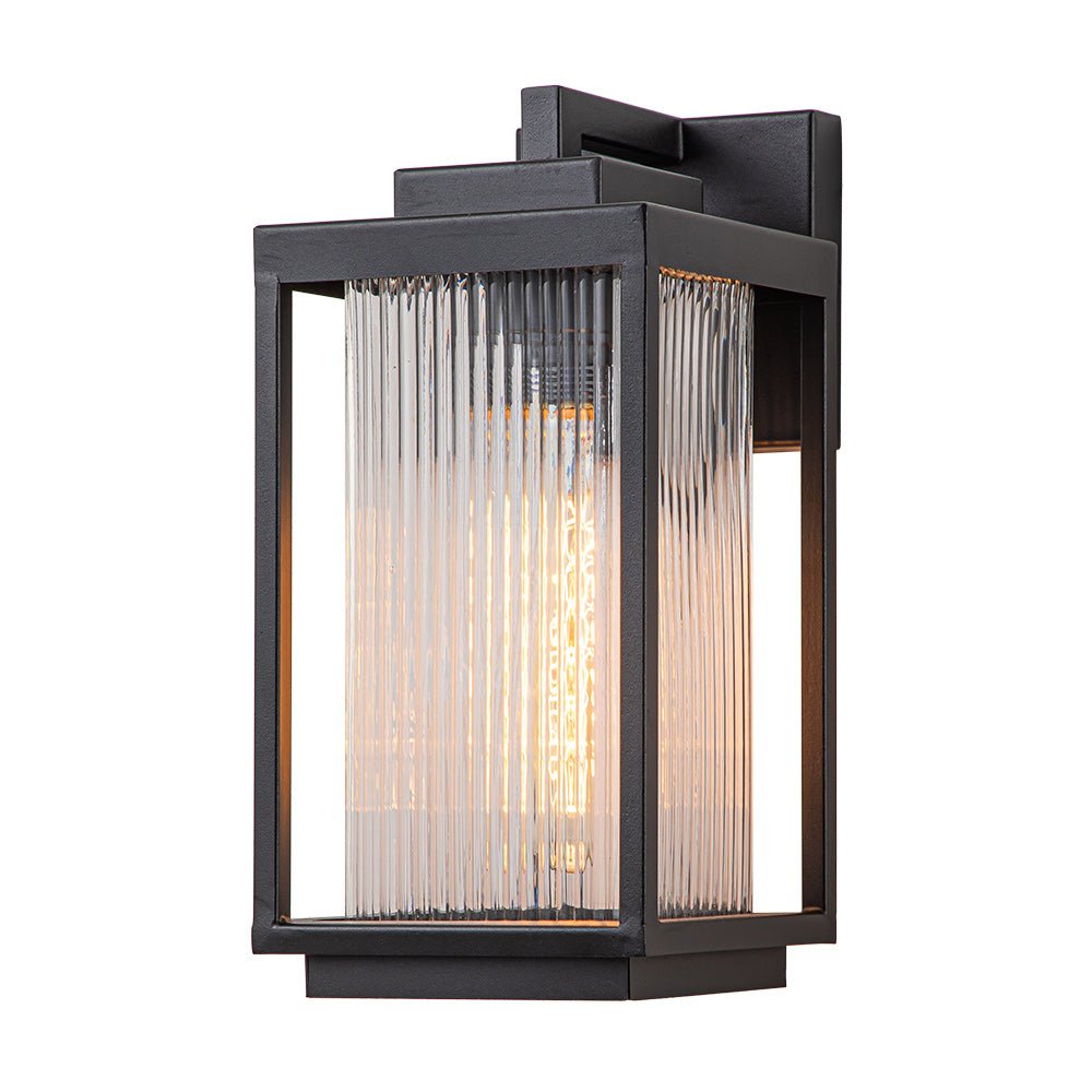 Wall Lamp Metal 32.0 cm Black Front Door Patio Lantern Light E27 Outdoor Weather Resistant Facade Veranda Lighting | Thomler
