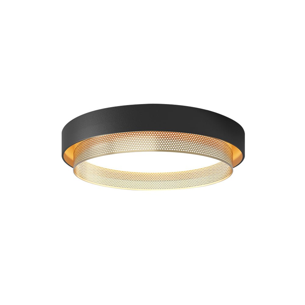 Ceiling Light Metal 50.0 cm Black Or White Living Room Hallway Flush Mount Integrated LED Round Ring Lamp | Thomler