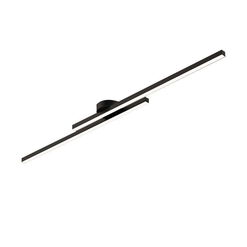 Wall Light Metal PVC 90.0 cm (35.4") Black Bathroom Hallway Integrated LED Modern Mirror Light Linear Wall Lamp | Thomler