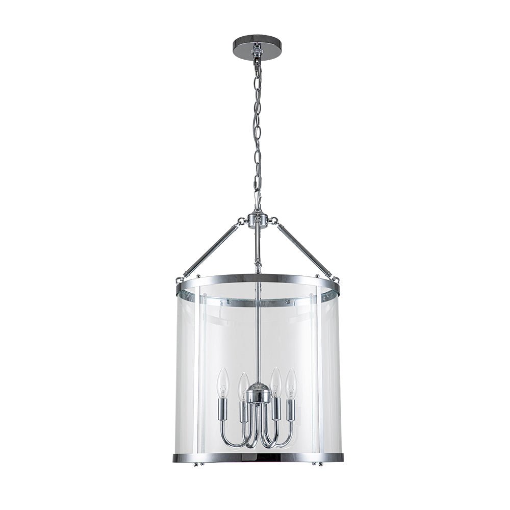 Pendant Light Glass Cylinder 45.0 cm Black Dining Room Kitchen Island Lantern Hanging Ceiling Lamp Dimmable E14 | Thomler
