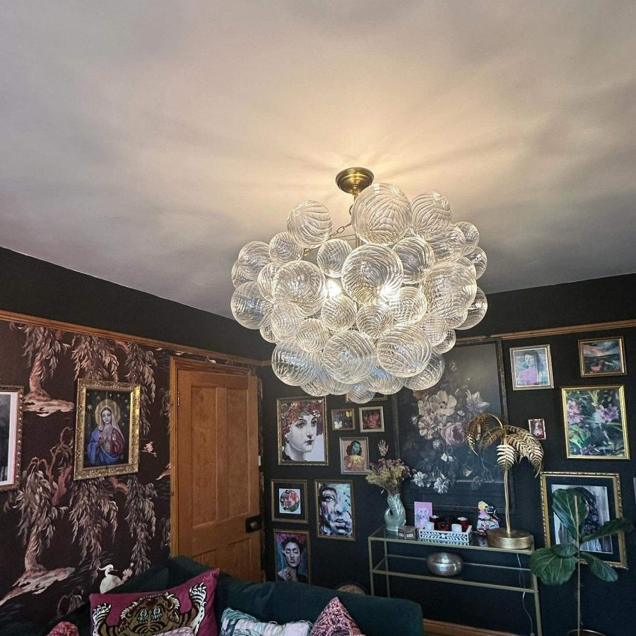 Pendant Light Glass Cluster Chandelier 60.0 cm Adjustable Brass Dining Room Living Room Modern Hanging Ceiling Lamp | Thomler