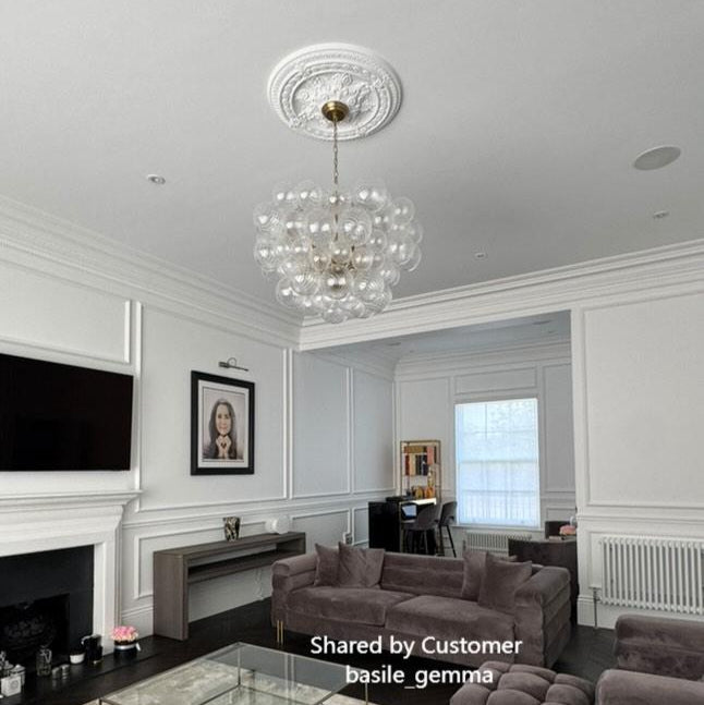 Pendant Light Glass Cluster Chandelier 60.0 cm Adjustable Brass Dining Room Living Room Modern Hanging Ceiling Lamp | Thomler