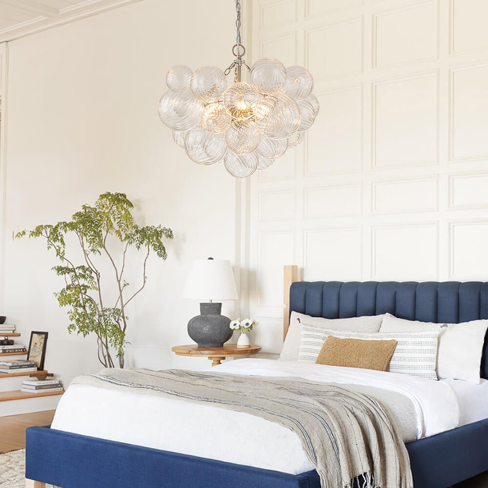 Pendant Light Glass Cluster Chandelier 60.0 cm Adjustable Brass Dining Room Living Room Modern Hanging Ceiling Lamp | Thomler