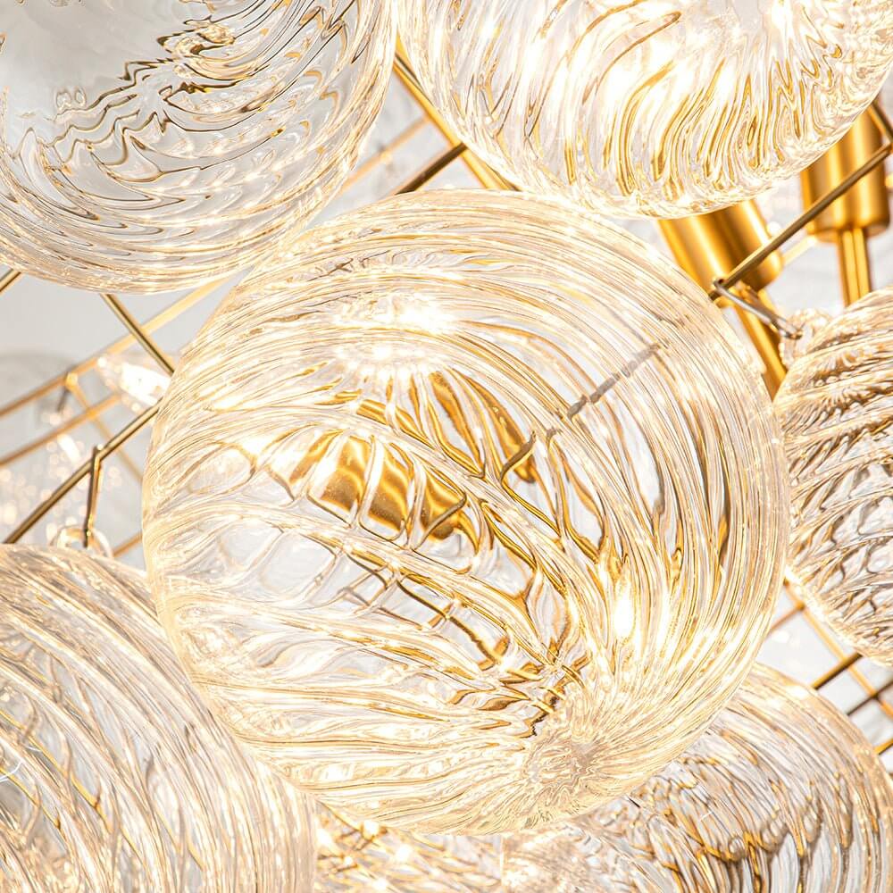 Pendant Light Glass Cluster Chandelier 60.0 cm Adjustable Brass Dining Room Living Room Modern Hanging Ceiling Lamp | Thomler