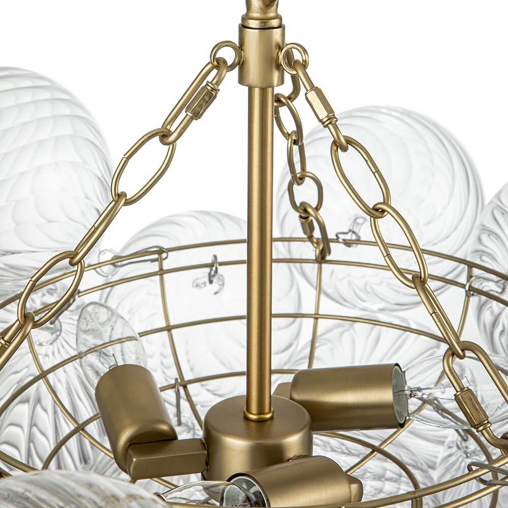 Pendant Light Glass Cluster Chandelier 60.0 cm Adjustable Brass Dining Room Living Room Modern Hanging Ceiling Lamp | Thomler