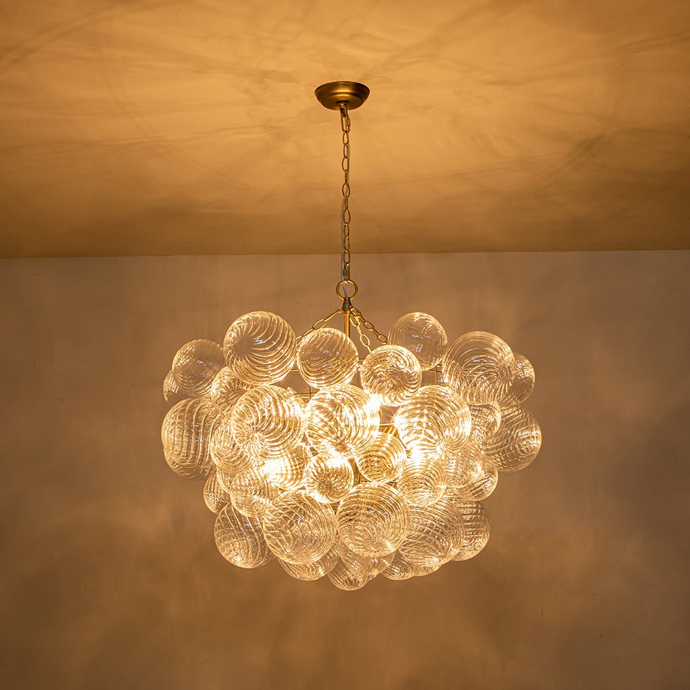 Pendant Light Glass Cluster Chandelier 60.0 cm Adjustable Brass Dining Room Living Room Modern Hanging Ceiling Lamp | Thomler