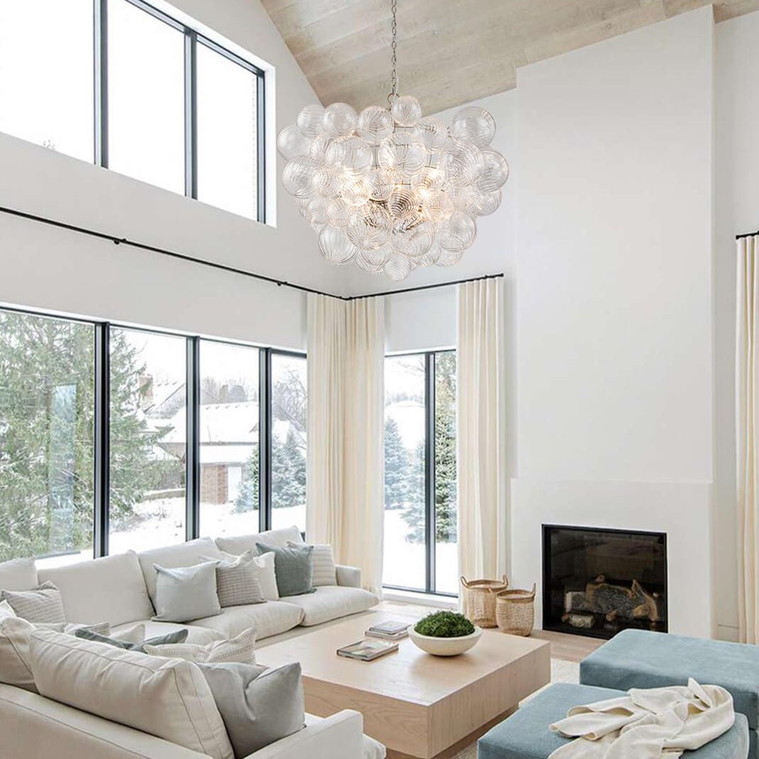 Pendant Light Glass Cluster Chandelier 60.0 cm Adjustable Brass Dining Room Living Room Modern Hanging Ceiling Lamp | Thomler
