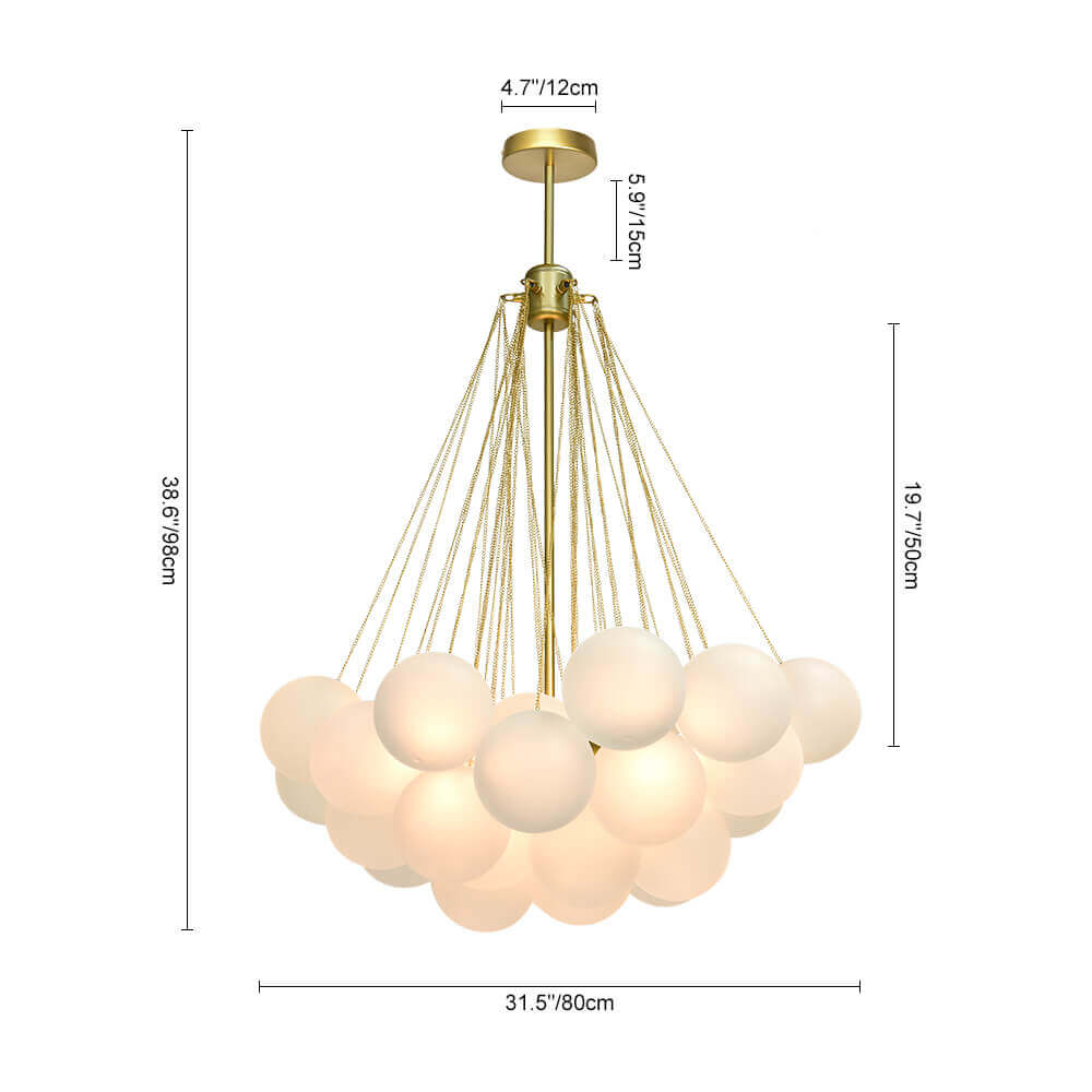 Pendant Light Glass Cluster 80.0 cm Adjustable Dining Room Ceiling Chandelier Modern Bubble Ceiling Lamp | Thomler