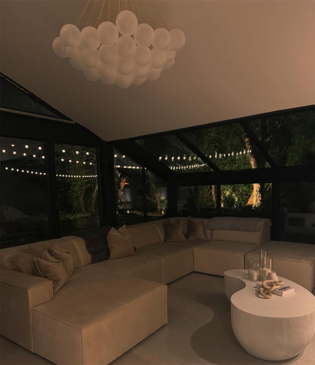 Pendant Light Glass Cluster 80.0 cm Adjustable Dining Room Ceiling Chandelier Modern Bubble Ceiling Lamp | Thomler