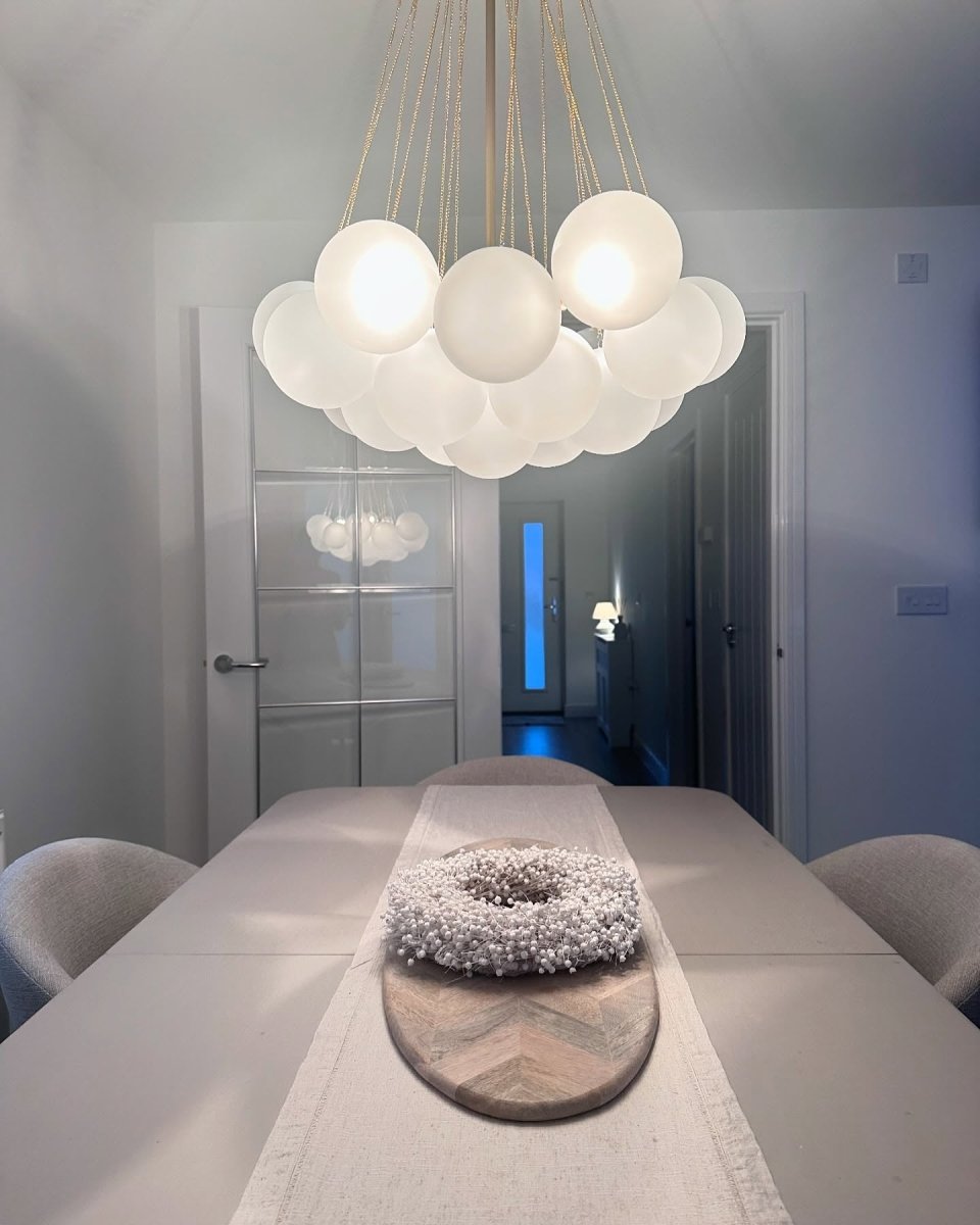 Pendant Light Glass Cluster 80.0 cm Adjustable Dining Room Ceiling Chandelier Modern Bubble Ceiling Lamp | Thomler