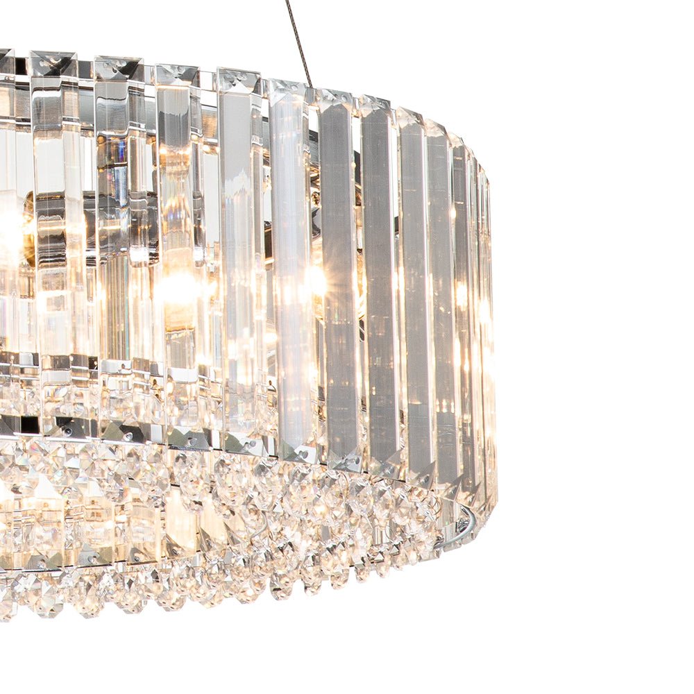 Kristallen Kroonluchter 6-Lichts Chroom Modern Rond 50cm Eetkamer Woonkamer | Sansoti
