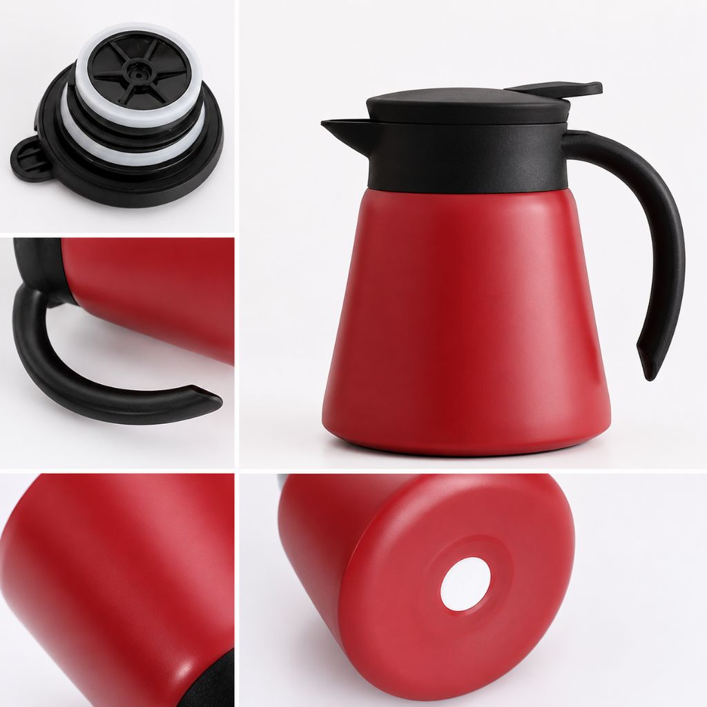 Stainless Steel Vacuum Carafe 20 oz – Double-Wall Insulated Coffee & Tea Server with Push-Button Spout for Kitchen, Office & Everyday Use | Thomler