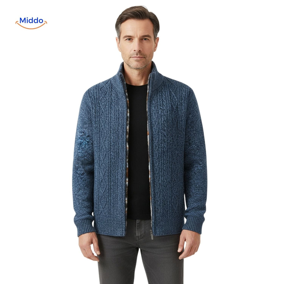 Insulated Zip-Front Sweater Vest for Men – Fleece-Lined, Structured Fit, Ribbed Trim – Casual Layer for Fall & Winter | Thomler