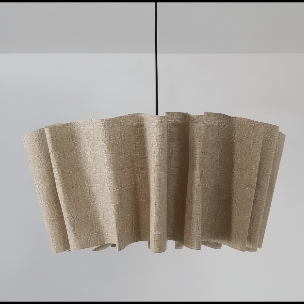 Pendant Light Fabric Shade 15.7 in Hanging Living Room Minimalist Modern Ceiling Lighting Japandi Style E27 Fixture | Thomler