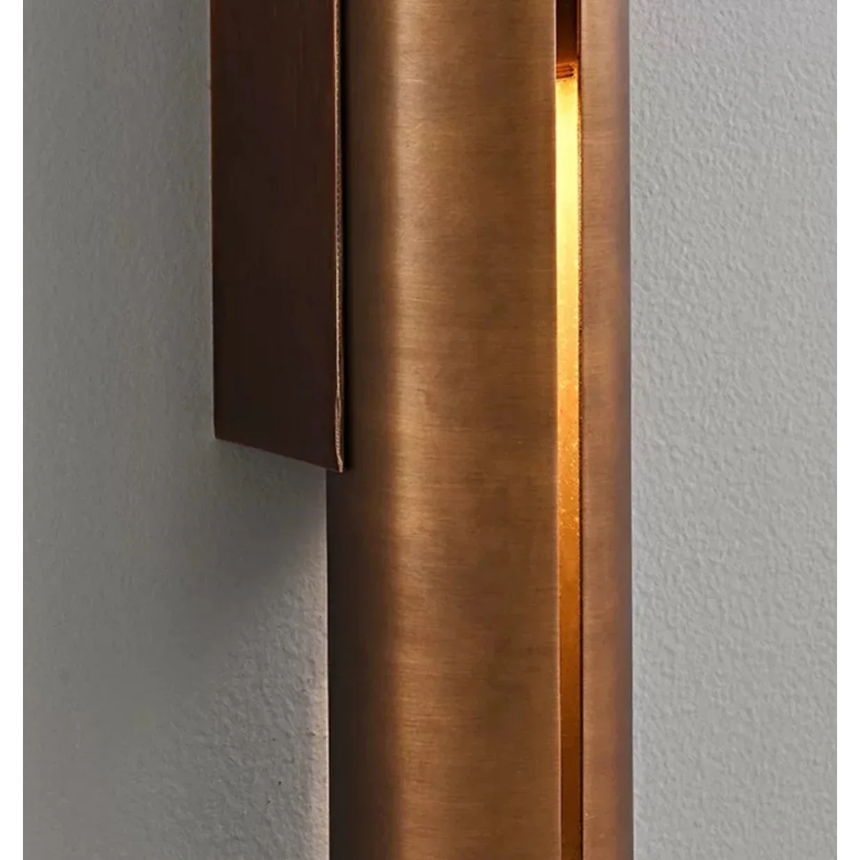 Wall Lamp Copper Cylinder 13.8 in Vertical Warm White Indoor Hallway Bedroom Contemporary Sconce Lighting Fixture | Thomler