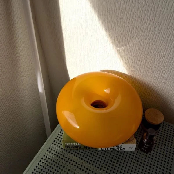 Wall Lamp Glass 9.8 in Donut Shape Orange Modern Interiors Touch Activated LED Ambient Lighting | Thomler
