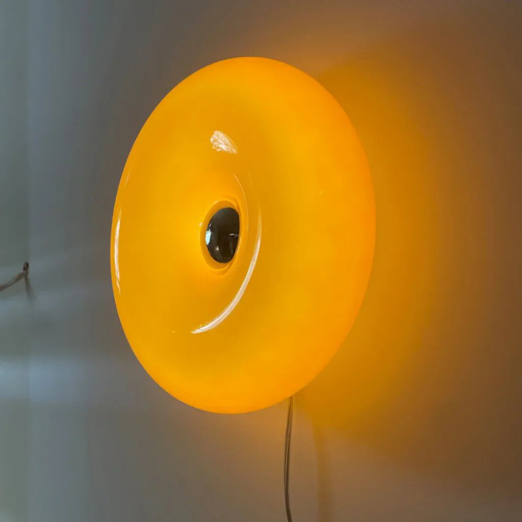 Wall Lamp Glass 9.8 in Donut Shape Orange Modern Interiors Touch Activated LED Ambient Lighting | Thomler