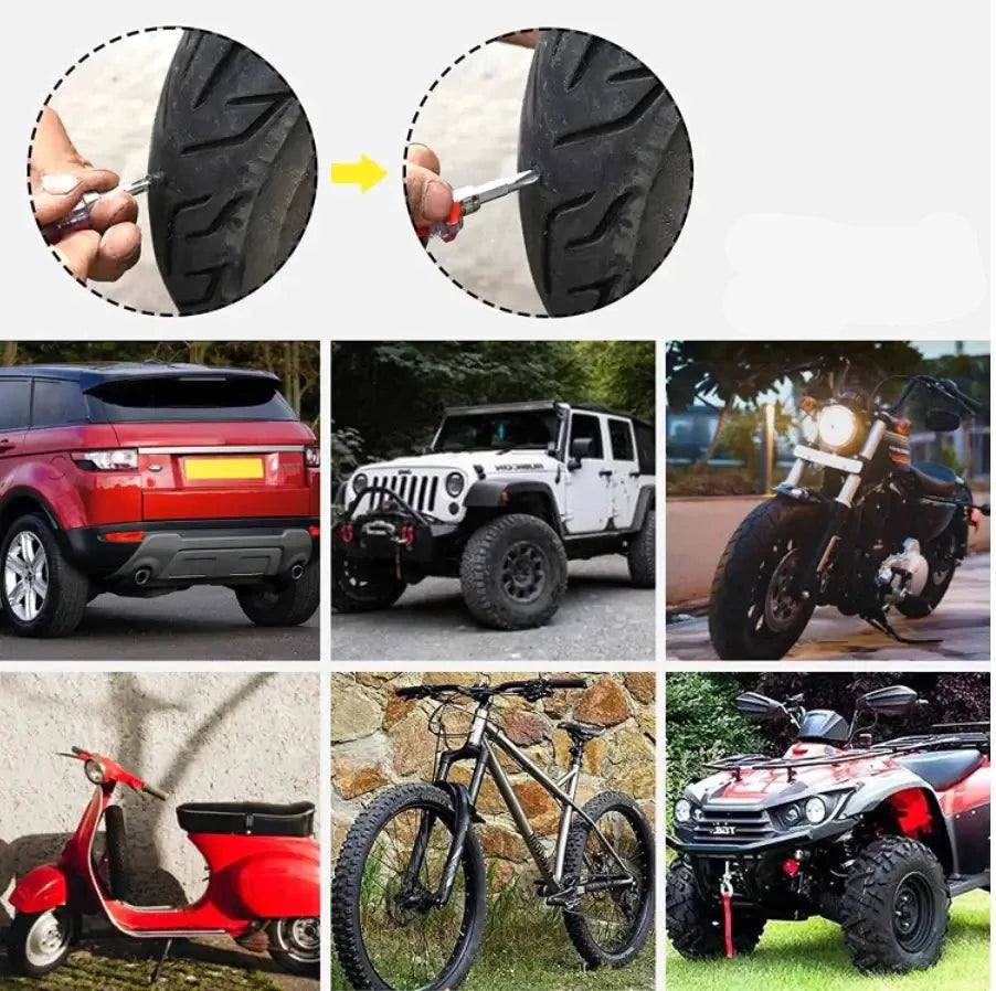 Tubeless Tire Repair Screws for Cars, Trucks & Motorcycles – Professional Rubber Plugs for Puncture Repair | Thomler