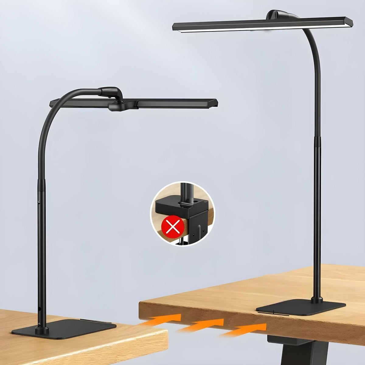 Adjustable Task Light with 5 Brightness Settings – Gooseneck Arm for Home Office & Bedside | Thomler