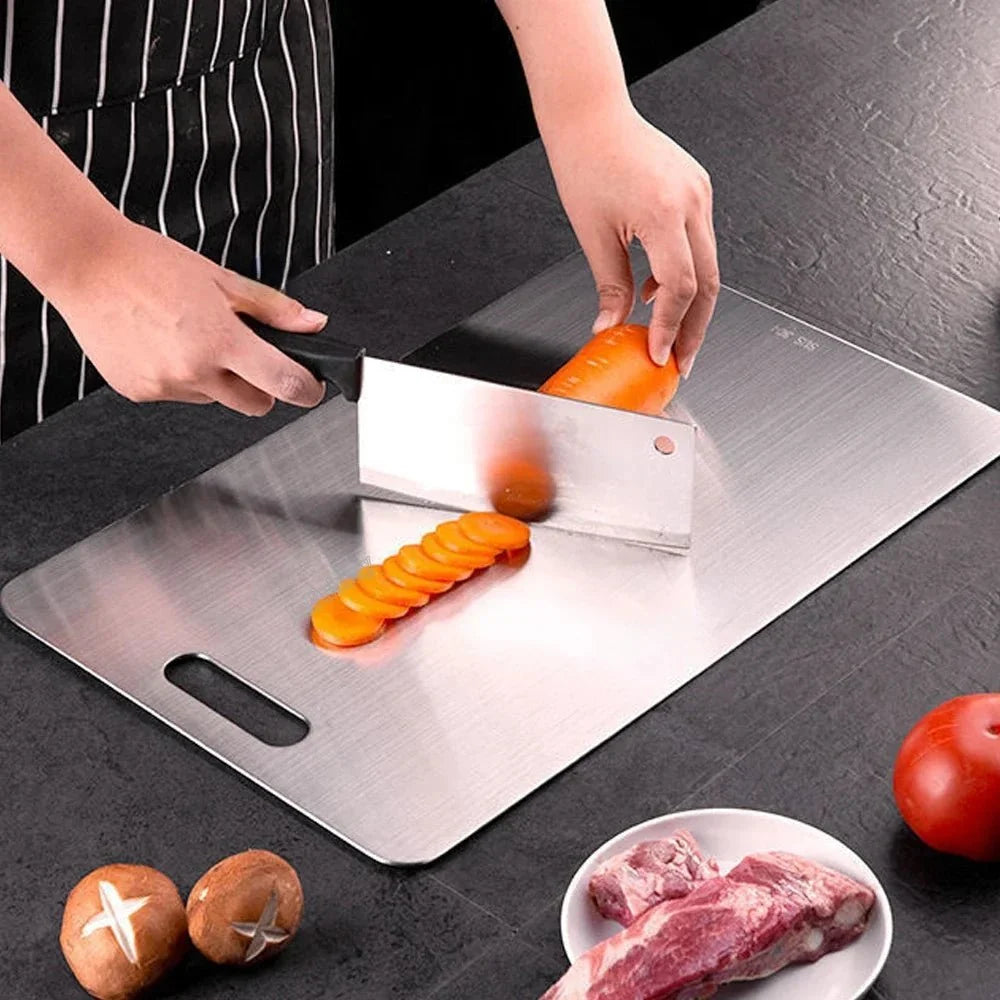 Metal Prep Surface with Antimicrobial Coating for Kitchen – Knife-Safe, Non-Porous & Stain-Proof Chopping Block | Thomler