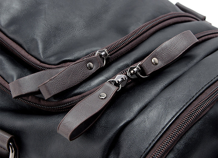 Faux Leather Weekend Duffel Bag with Shoulder Strap for Travel & Gym | Thomler