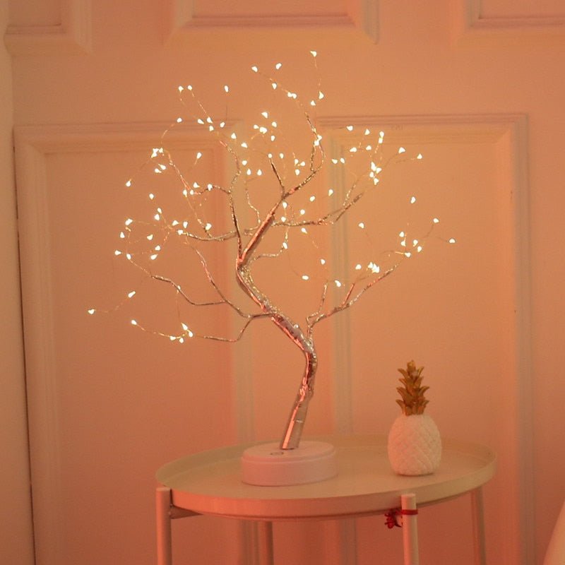 Table Lamp PVC Copper 19 in USB Rechargeable Bedroom Desk Night Light | Thomler