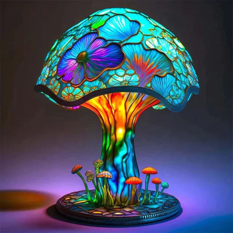 Table Lamp Resin Mushroom Design 220–240V Colourful Indoor Mood Lighting Nursery Bedroom Meditation Decorative Accent Light | Thomler