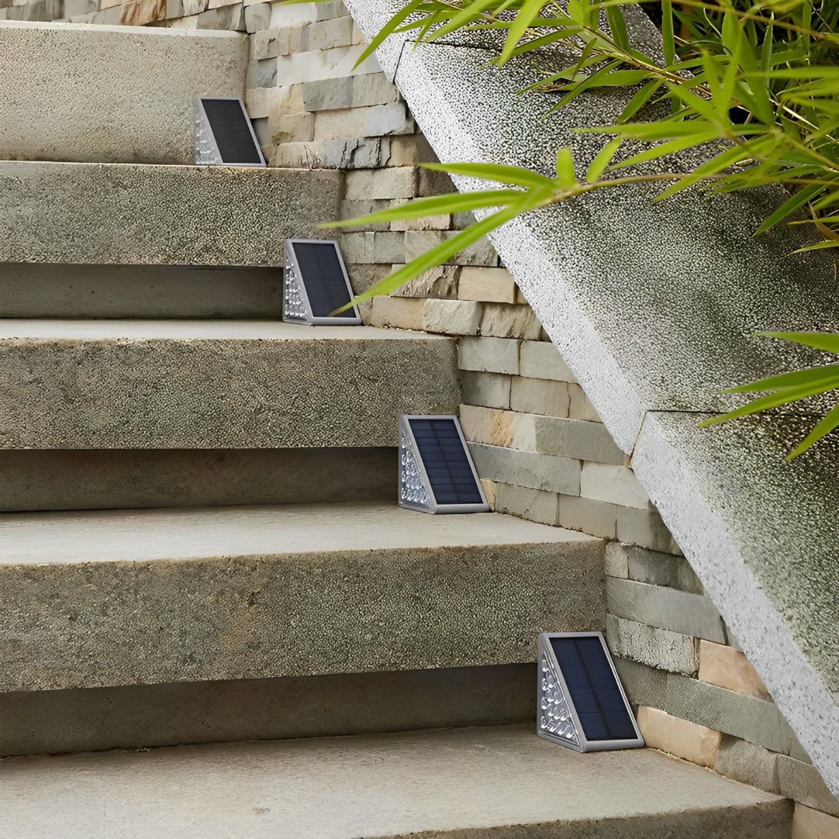Solar Stair Light LED 7.0 cm Motion Sensor Waterproof Outdoor Step Pathway Lighting Warm White | Thomler