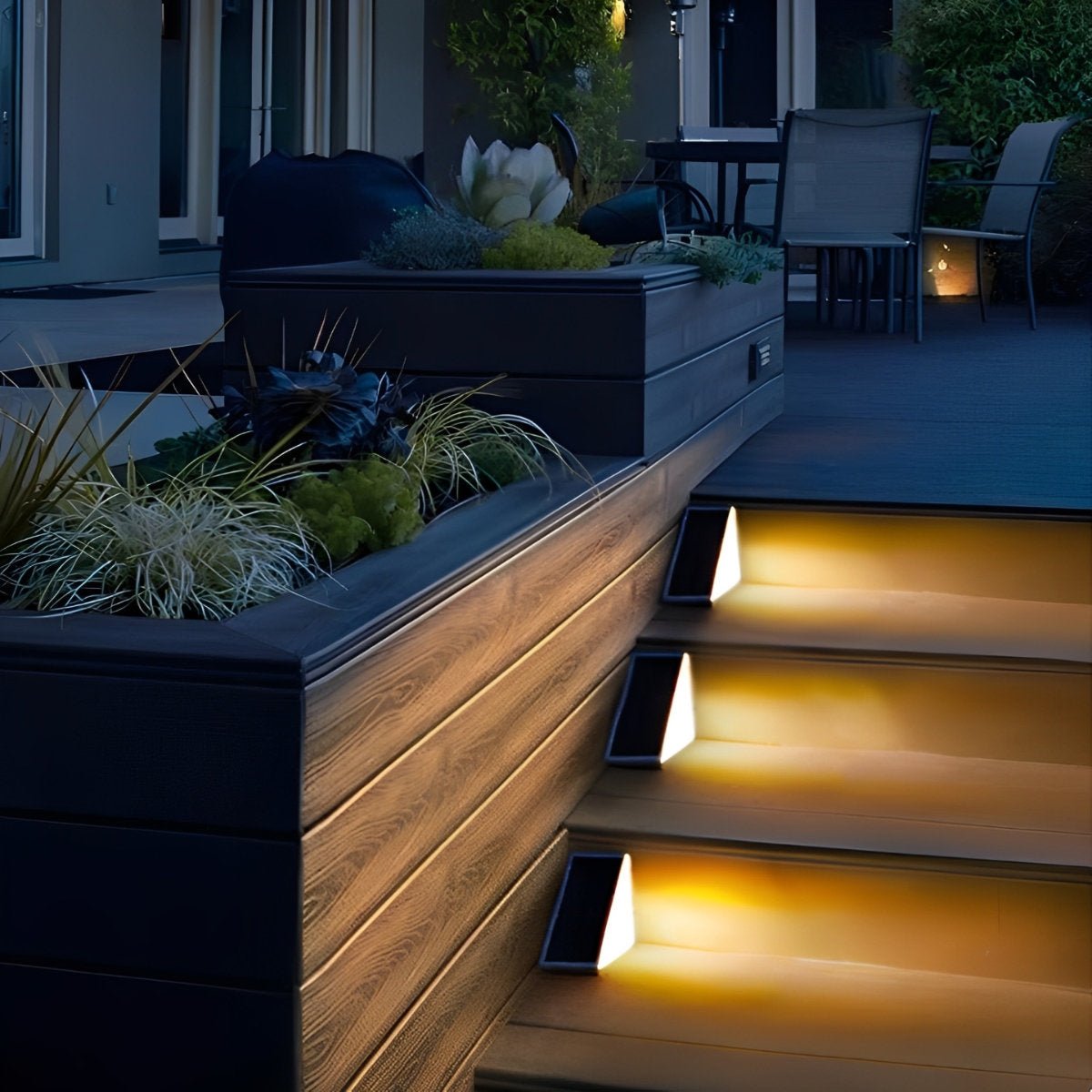 Solar Stair Light LED 7.0 cm Motion Sensor Waterproof Outdoor Step Pathway Lighting Warm White | Thomler