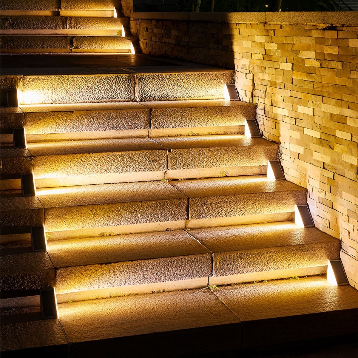 Solar Stair Light LED 7.0 cm Motion Sensor Waterproof Outdoor Step Pathway Lighting Warm White | Thomler