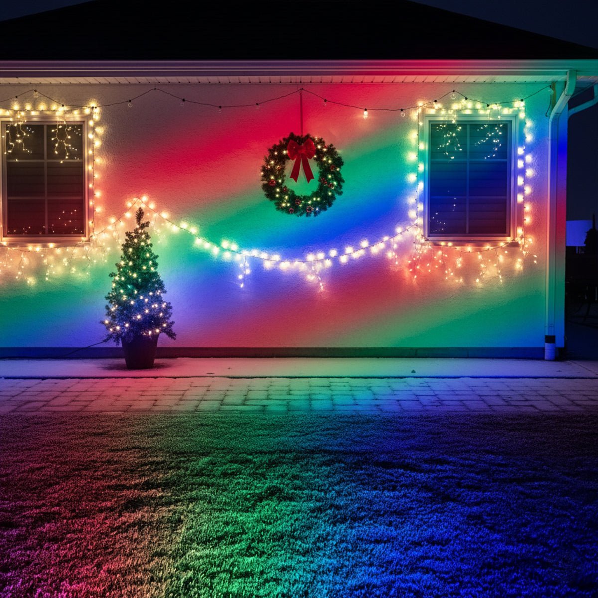 Outdoor Spotlight Cast Aluminium 50W RGB Black Garden Facade Landscape Colour Changing Flood Light With Remote Control IP65 | Thomler