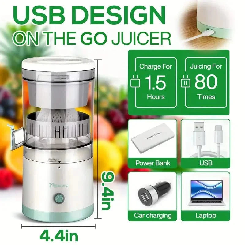 Portable USB Rechargeable Electric Citrus Press for Fresh Fruit Juice – Cordless Mini Juicer for Home, Travel & Kids | Thomler