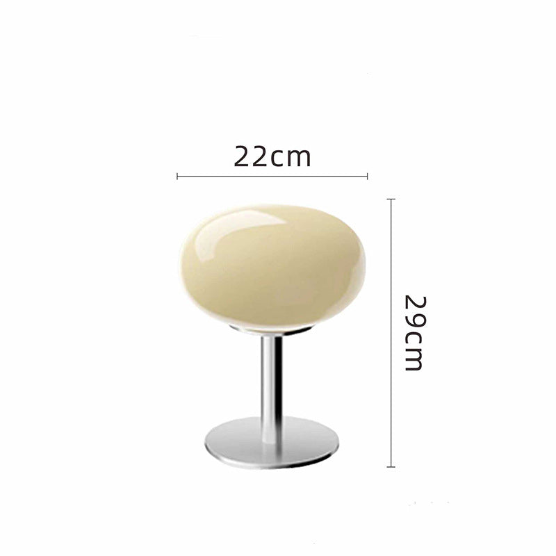 Sculptural Chrome and Frosted Glass Nightstand Lamp with Soft Glow LED for Bedroom, Desk, Living Room Accent Lighting | Thomler