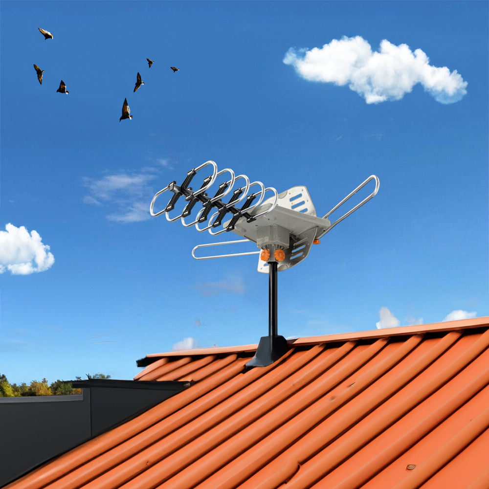 4K Digital TV Antenna for Outdoor Use – Long-Range UHF VHF Signal Reception with 360° Rotation & Remote Control | Thomler