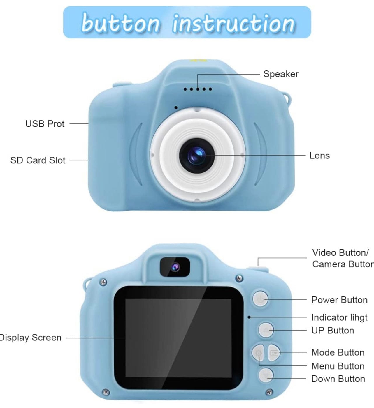 Compact 2-Inch Screen Point-and-Shoot Camera USB Rechargeable for Travel Selfies Video Recording Photography Beginners Everyday Snapshots Ki | Thomler