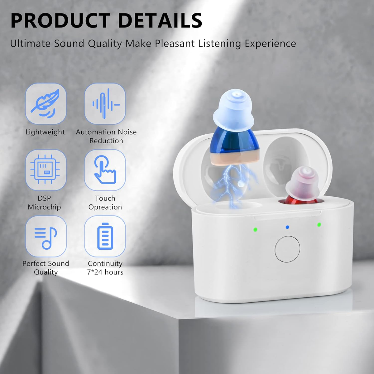Rechargeable Invisible Hearing Aids – Ultra-Discreet In-Ear Amplifiers with Noise Reduction & Bluetooth | Thomler
